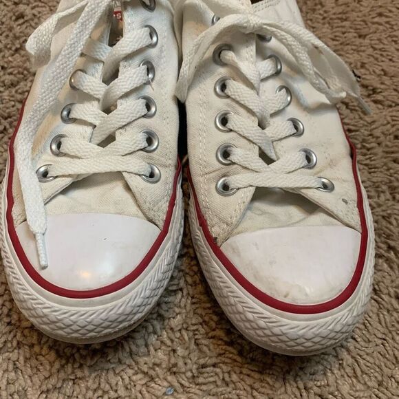 White Low Top All Star Converse Classic Sneakers 7 - Picture 2 of 7